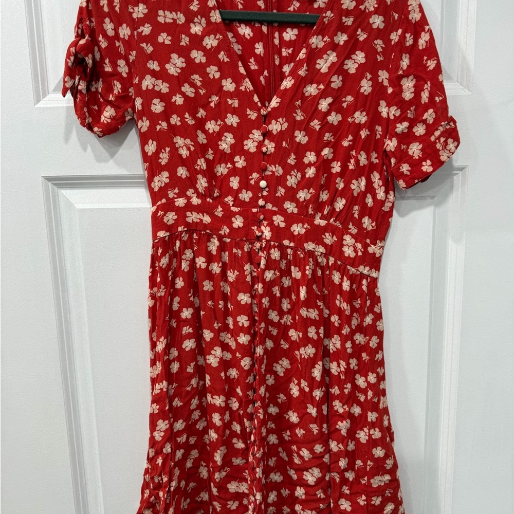 Madewell Red Floral Top